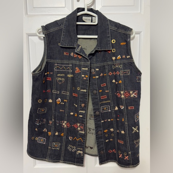 Chico's Jackets & Blazers - Chico’s Embroidered Denim Vest